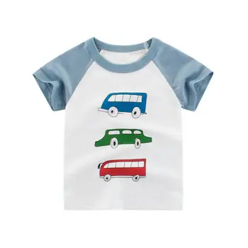 

Little Boys Summer Pullover Top 1-10T Toddler Kids Baby Boy Short Sleeve Cartoon Cute Car T-shirts Tee Cotton Clothes