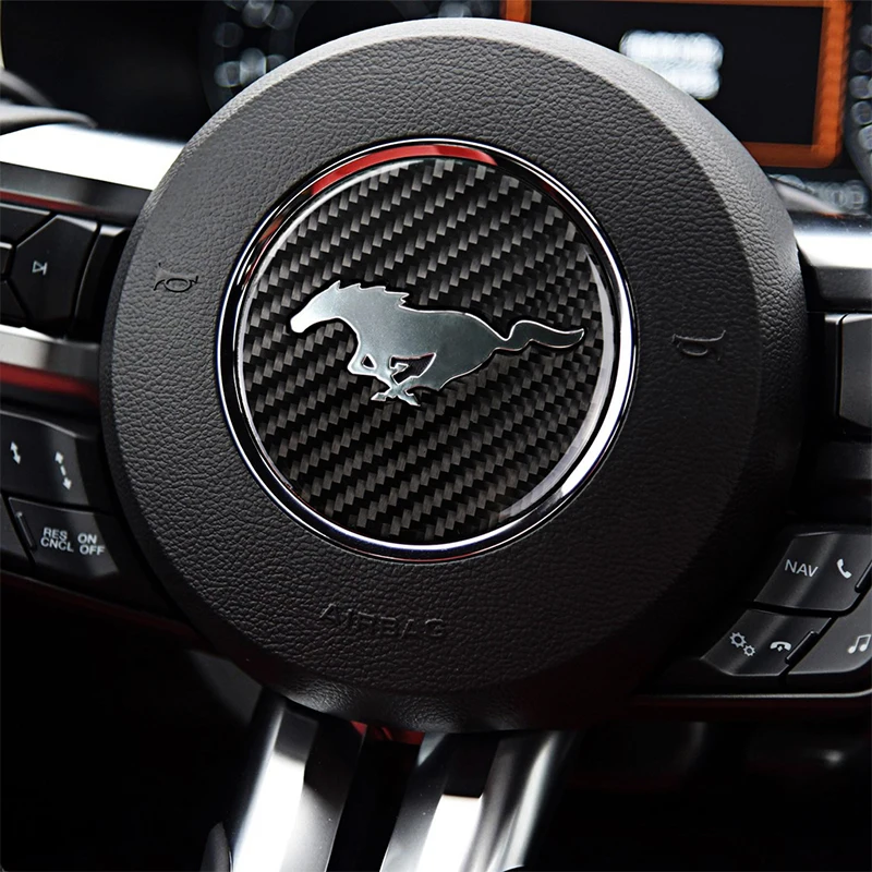 Для Ford Mustang 2015 2016 2017 автомобильные 3D наклейки из углеродного волокна на руль