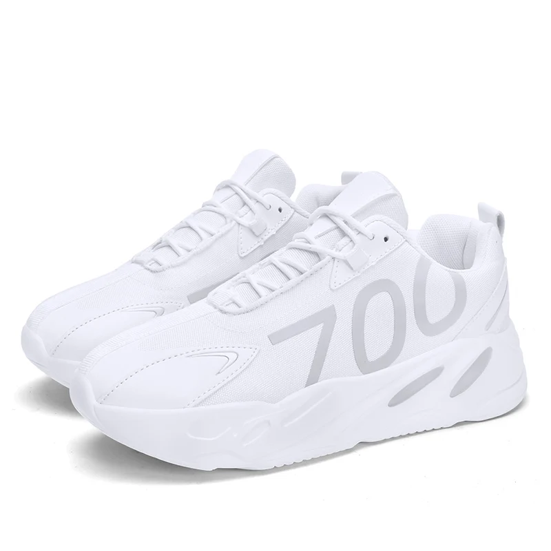 Мужская обувь мужские кроссовки zapatillas hombre 39~ 44 повседневные сандалии для мальчиков теннисные Masculino zapatillas hombre спортивная обувь 700V2 - Цвет: White 700
