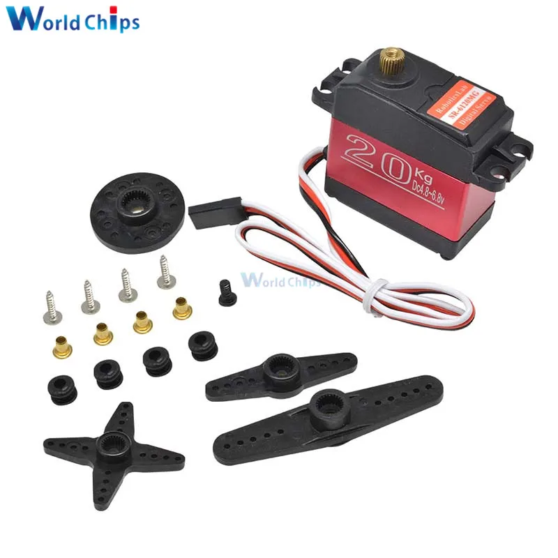 SR6120MG Digital Servo Motor 180 270 Degree 20KG High Stall Torque