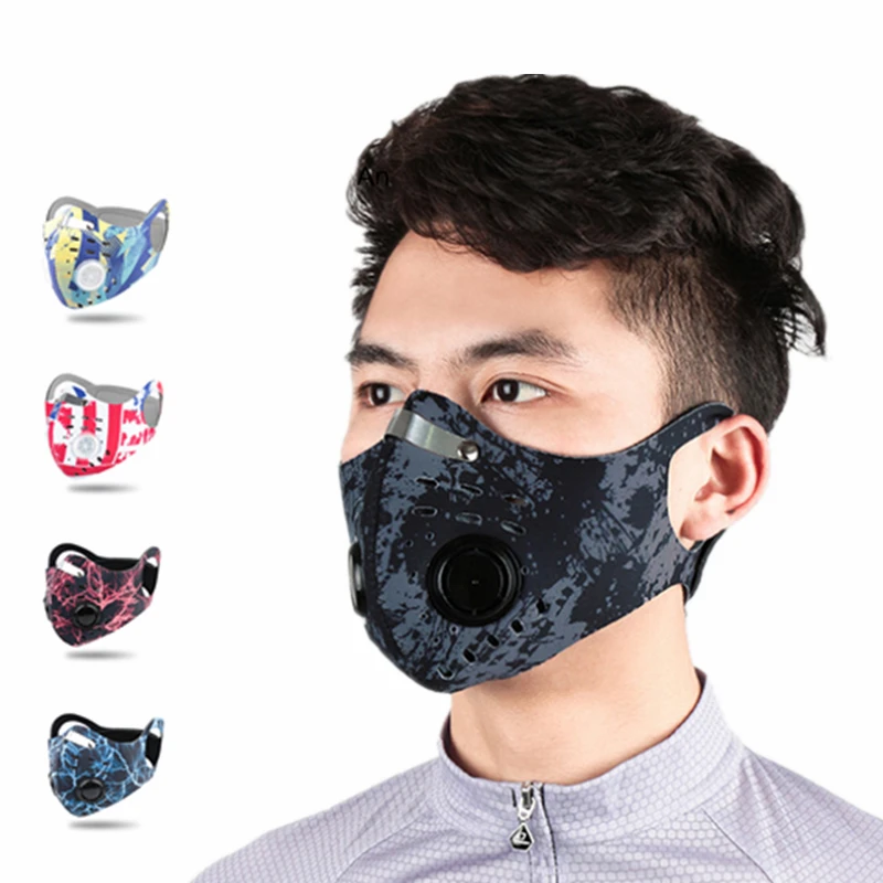 

PM 2.5 Activated Carbon Mask Dustproof Cycling Face Mask Anti-Pollution Bicycle Bike Mask Sport Running Training Mask Filter