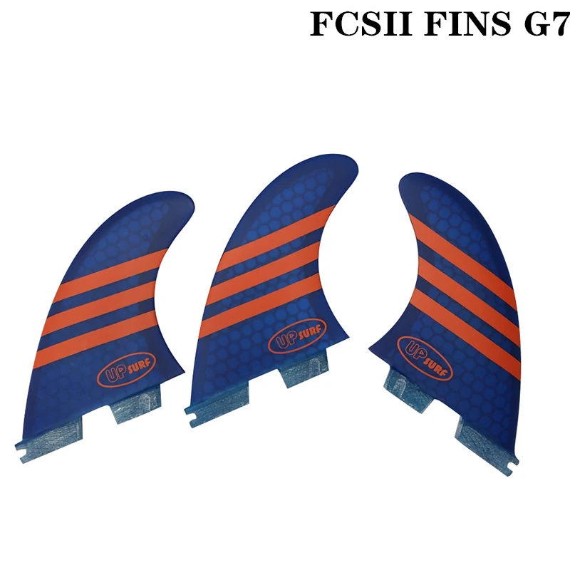 With logo G7 Surf FCSII fins Tri fin set G3/G5/G7/K2.1 Fibreglass Honeycomb Carbon free shipping - Цвет: With logo G7