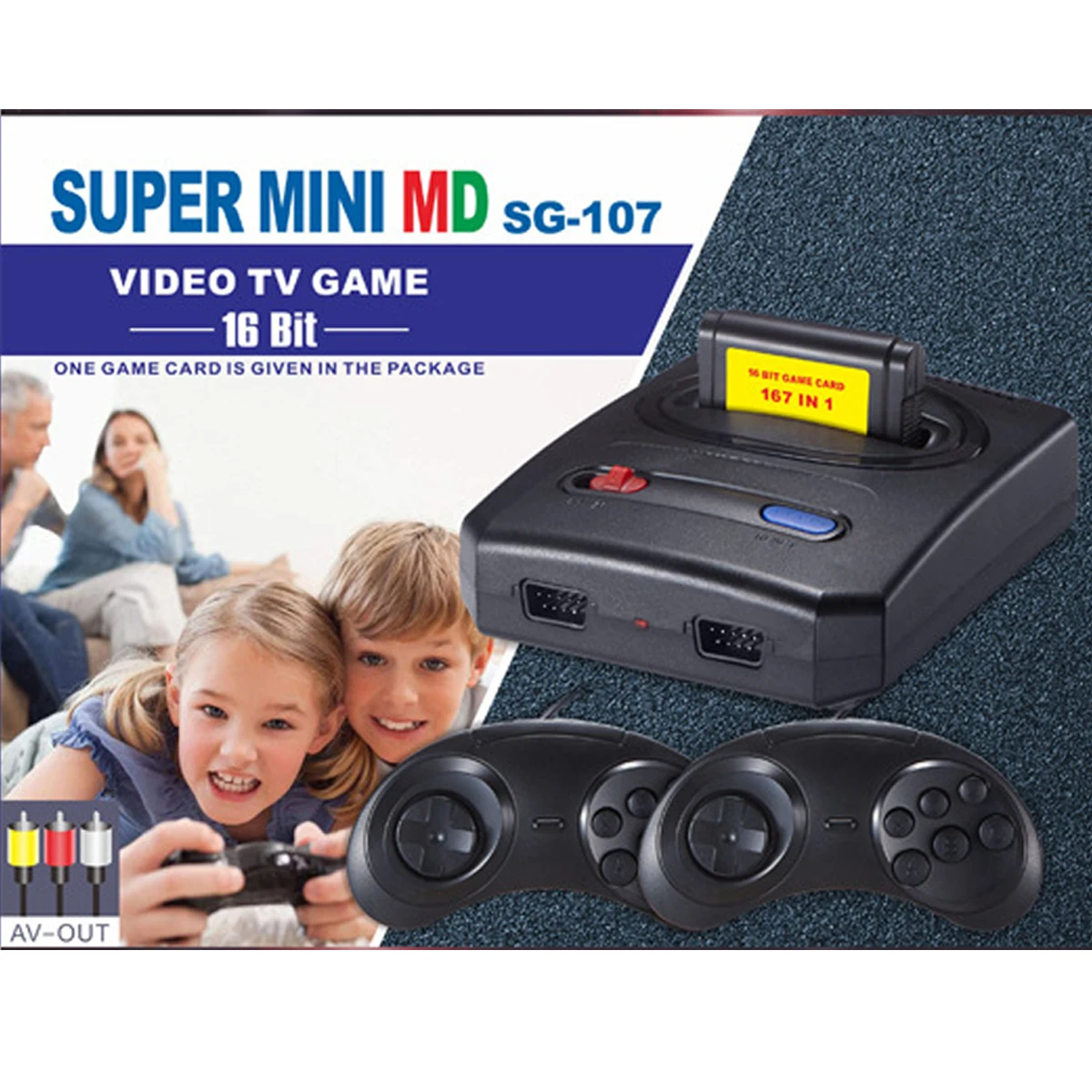 Мини 16-бит SEGA Ретро Классический игровой консоли 167 в 1 игры двух контроллеров