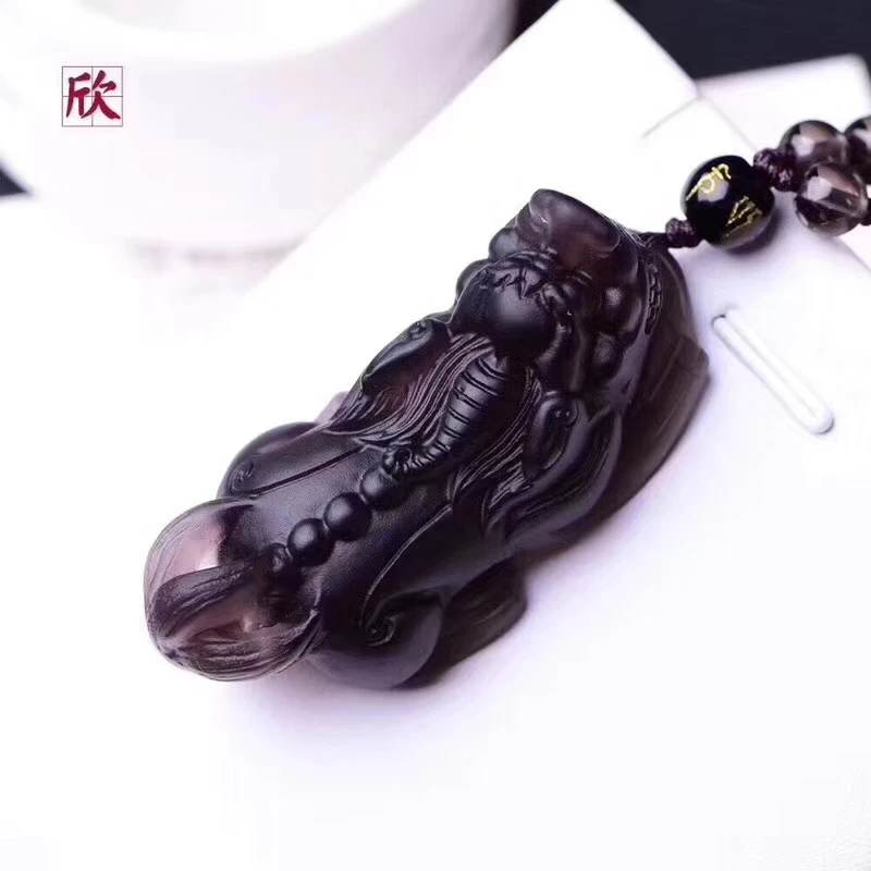 Surper ледяной обсидиан амулеты собака кулон PI Xiu Beast ожерелье талисман