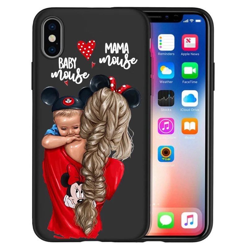 04 Модный чехол для телефона Super Mom baby girl для iPhone 11 Pro Max XS Max XR X 8 6S 7Plus 5s черный мягкий силиконовый чехол для телефона Etui - Цвет: 04