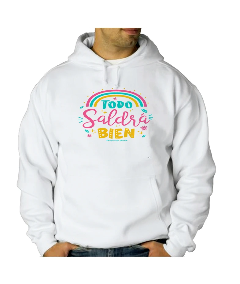 MERCHANDMANIA SUDADERA CON CAPUCHA MENSAJE TODO SALDRA BIEN personalizado hombre unisex niño oferta|Sudaderas con capucha y sudaderas| - AliExpress
