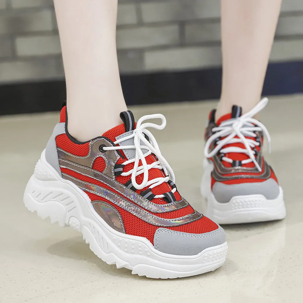 

KANCOOLD Women Sneakers Red Fashion Retro Platform Running Shoes Lady Autumn Winter Footwear Breathable Zapatos De Mujer