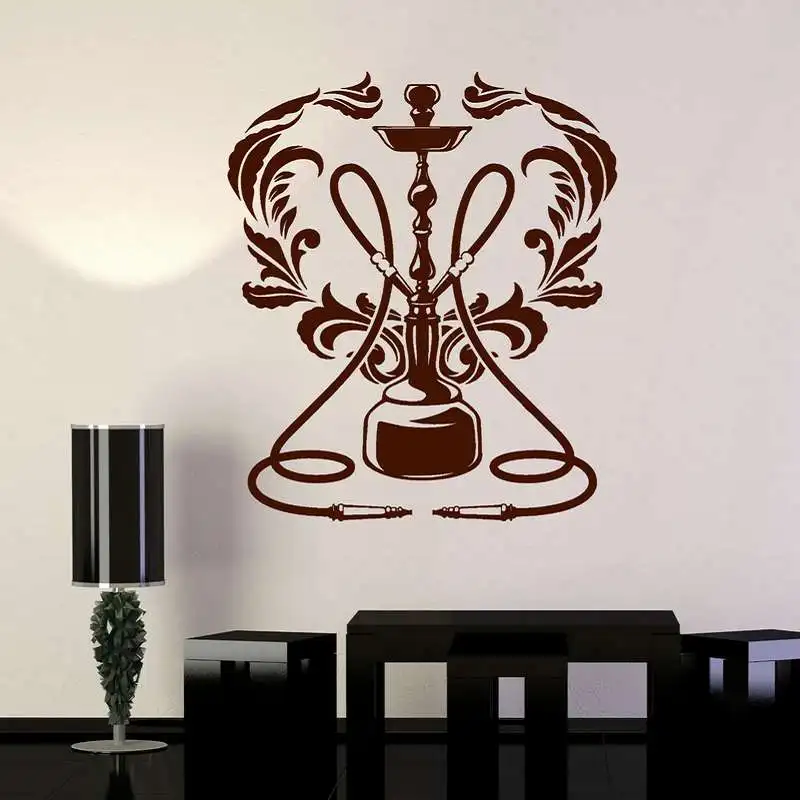 DCTAL Hookah Shop Decal Man Sticker Wall Decal Shisha Smoking Smoke Arabic Vinyl Stickers Art Mural