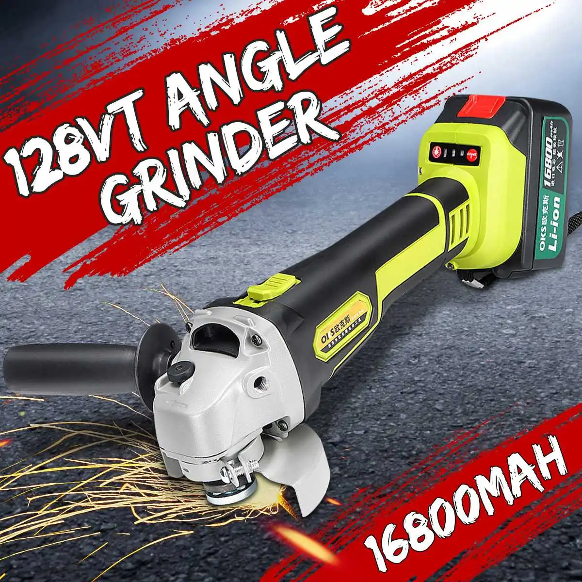 

Cordless Angle Grinder 100mm Metal Grinding Cutting Polishing Machine 2 Speed 16800mAh Grinding Machine Electric Angle Grinder