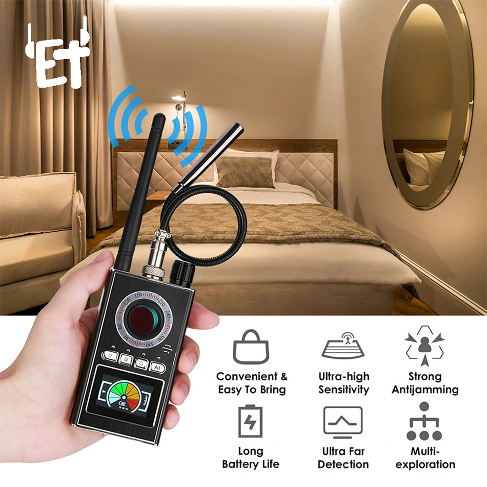 

ET K88 Updated AI Anti-spy Detector Hidden Camera GSM Audio Bug Finder with 3D Smart Chip Anti-Track Anti-Monitor Anti-Location