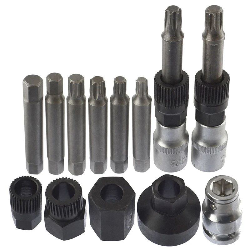 

13PCS 1/2" * 10mm Alternator Tool Set Repair Removal Belt Pulley Remover For BOSCH TX Star T50 M8 / M10 Socket