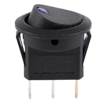 

12V LED Inverter Rocking Rocker Switch ROUND SPST ON-OFF for BOAT Car blue