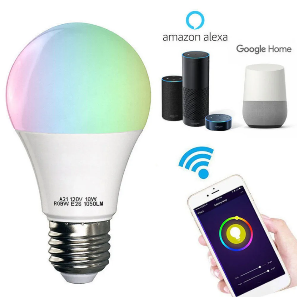 Alexa Voice Control LED Bulb Wireless WiFi Smart Home Bulb RGB Energy