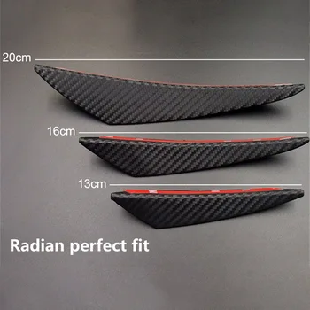 

6Pcs Universal Carbon Fiber Look Car Front Bumper Fins Spoiler Wing Lip Splitter SER88
