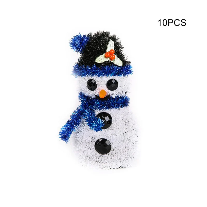 D Упаковка из 10 сверкающих полосок тканые 3D снеговик рождественские Висячие Подвески украшение для праздника дома Магазин Бар Декор поставки - Цвет: D