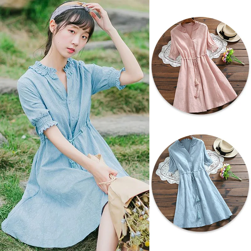 Платье-туника на пуговицах для женщин и девочек новинка 2020 модное повседневное