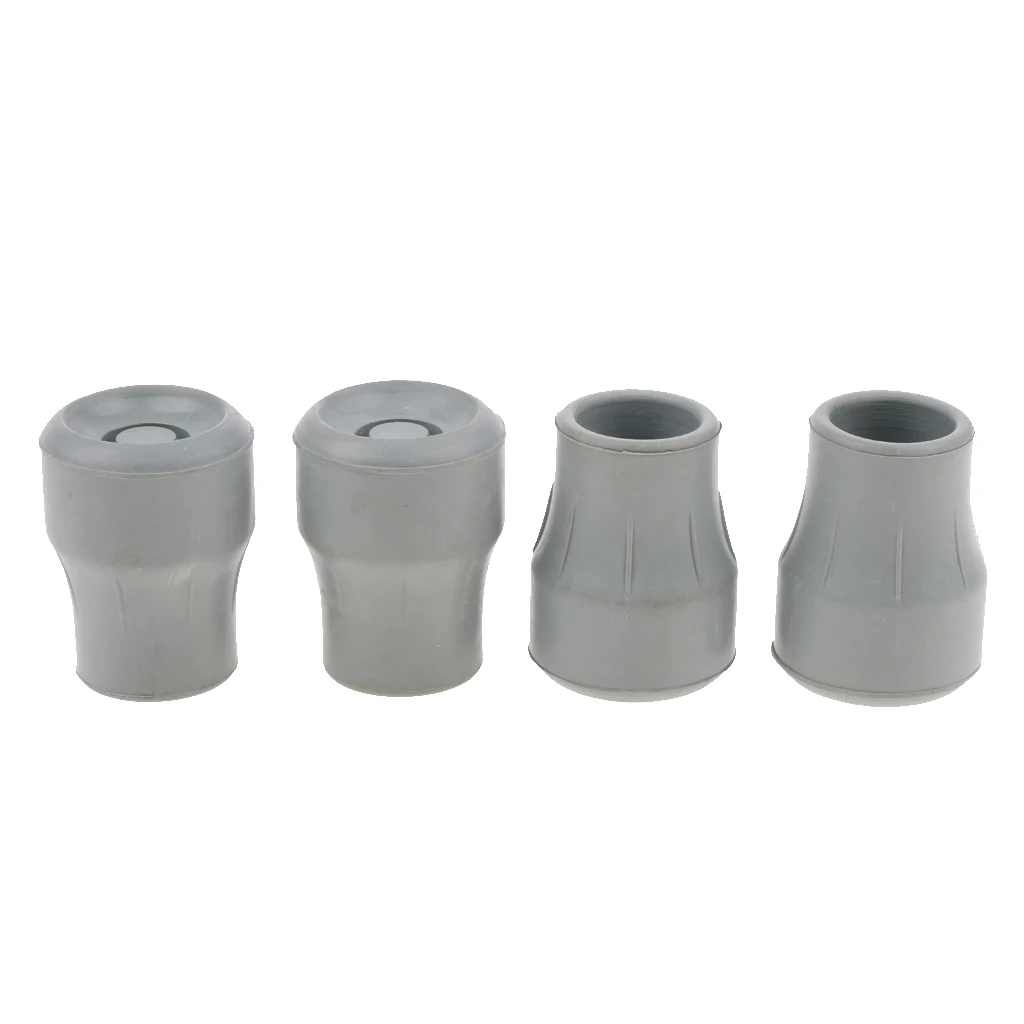 4Pcs 22mm Trekking Pole Tip End Rubber Cap Hiking Walking Stick Protector Crutch Ferrules Suit for Outdoor Sports