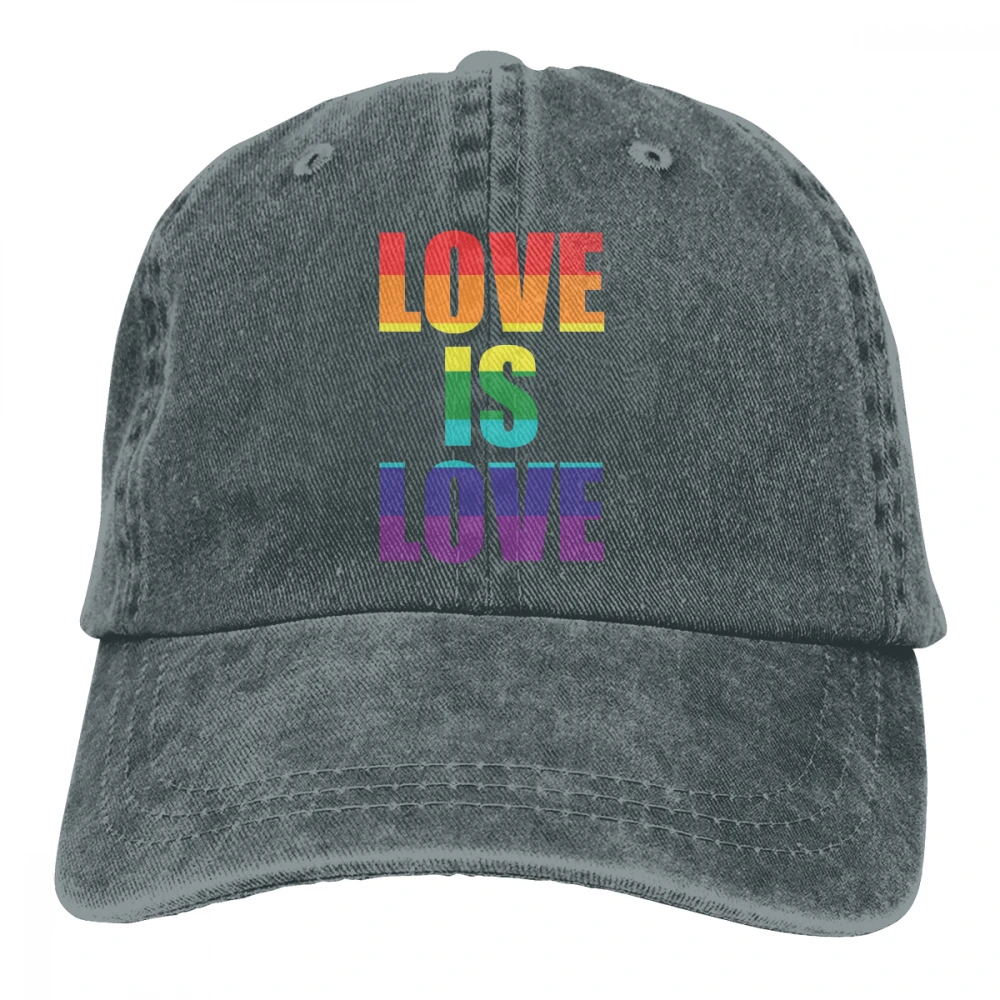 Love Is Love Rainbow Casquette темно-синие унисекс Мужские Женские джинсовые бейсболка с ремешком кепки Регулируемая шляпа для гольфа папа