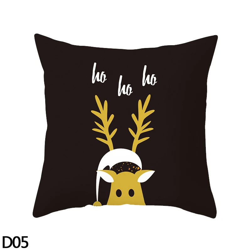 D05 elk 45*45 см звезда олень Рождественское дерево Отпечатано Merry Рождественская наволочка для подушки декоративная наволочка для подушки автомобиль диван год Рождество домашняя декоративная подушка - Цвет: D05 elk
