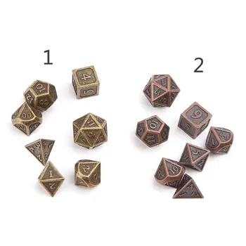 

7pcs/set Metal Dice Family Party Bar RPG D&D Polyhedral Board Game D4-D20 Q1FF