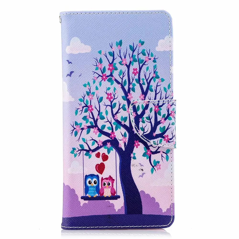 Кожаный чехол-бумажник с рисунком совы для iPhone X 10 XS 6 5 7, чехол для телефона, чехол для Redmi 4X, чехол Fundas для Redmi Note 5A 6 Pro - Цвет: Two Owl