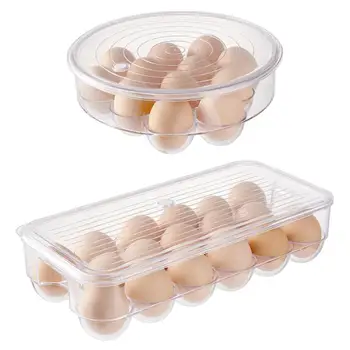 

Egg Storage Box Transparent Durable Storage Case Refrigerator Storage Stackable Stable Anti-slip Storage Organizer for Kitchen