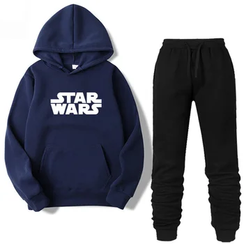 

Two Pieces Set STAR WARS Harajuku Sweatshirt Men/Women Tracksuit Hoodie Autumn clothes Hoodies+Pants Sets