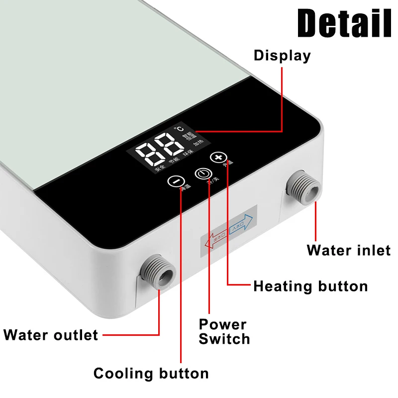 6500 Вт мгновенный Электрический проточный водонагреватель кухня ванная комната 110 В/220 В ЖК-дисплей быстрый нагрев душ Универсальный Безопасный Intelli
