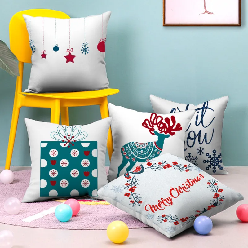 

Fuwatacchi Geometric patterns Cushion Cover Christmas Printed Throw Pillow Cover for Home Sofa Decor Pillowcases Funda Cojin