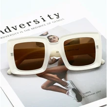 

MIZHO Fashion Protable Square Sunglasses Women Vintage 2022 Quality White Gradient Sun glasses Celebrity Oversized Ladies Brand