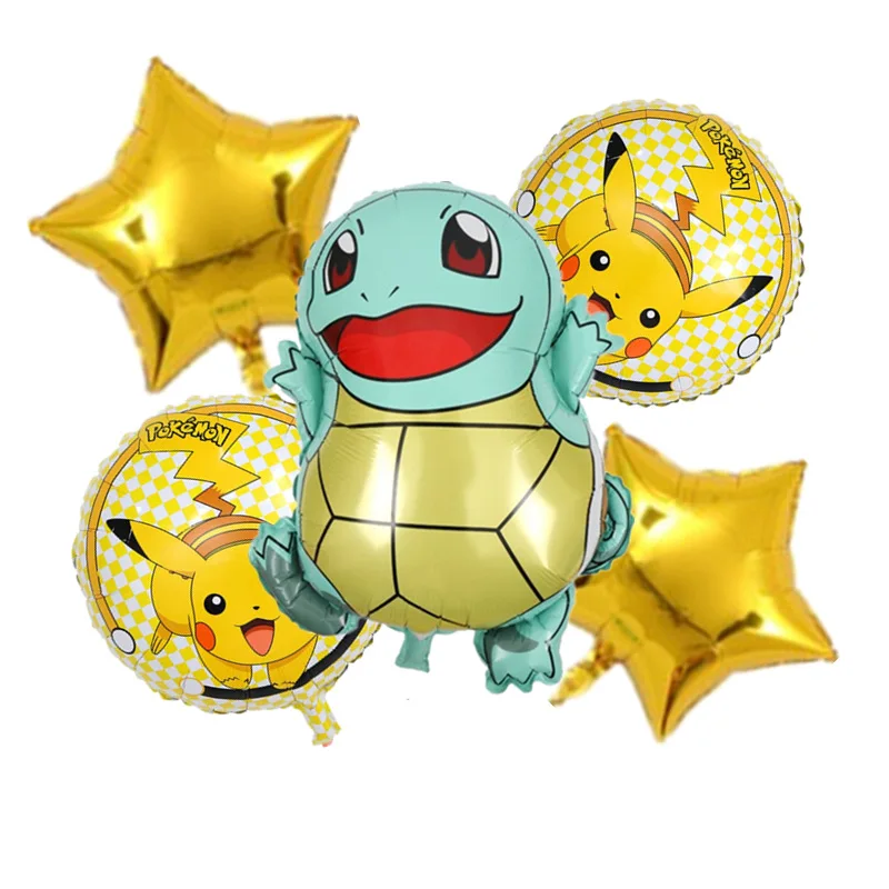 Pokemon Birthday Party Tool Props Straw Banner Baby Shower Party Supplies Wedding Balloon Decoration Pikachu Topper Boy Surprise