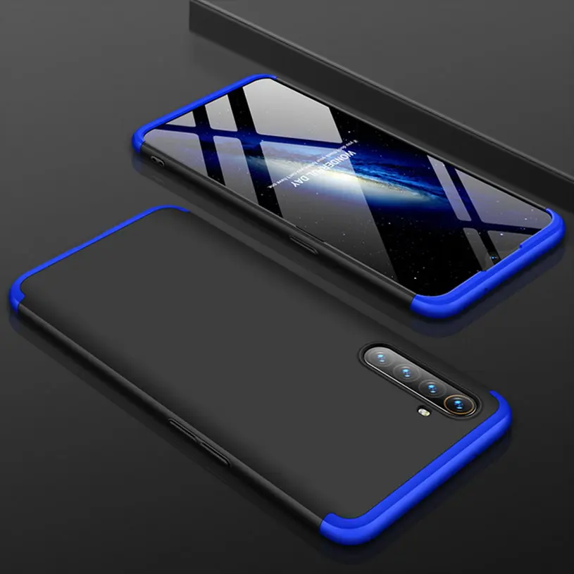 3-in-1 full Protective Case For OPPO Realme XT X2 K5 Case Full Back Cover For OPPO A9 A5 Realme X2 Pro Hard Phone case - Цвет: Black Blue