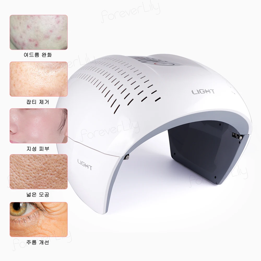  Round Foldable 4 Color PDT LED Photon Light Therapy Facial Mask Skin Rejuvenation Acne Remover Anti - 33040551373