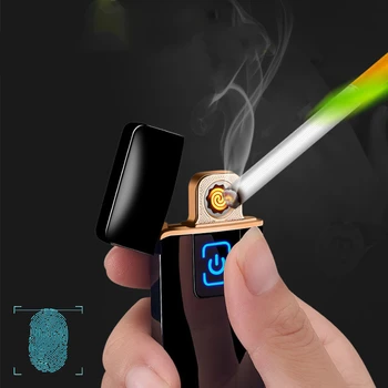 

Cigarette Lighter touch torch Double-Side USB Charging Lighter Electric Lighter Power Display Windproof Lighter Gadget For Men#