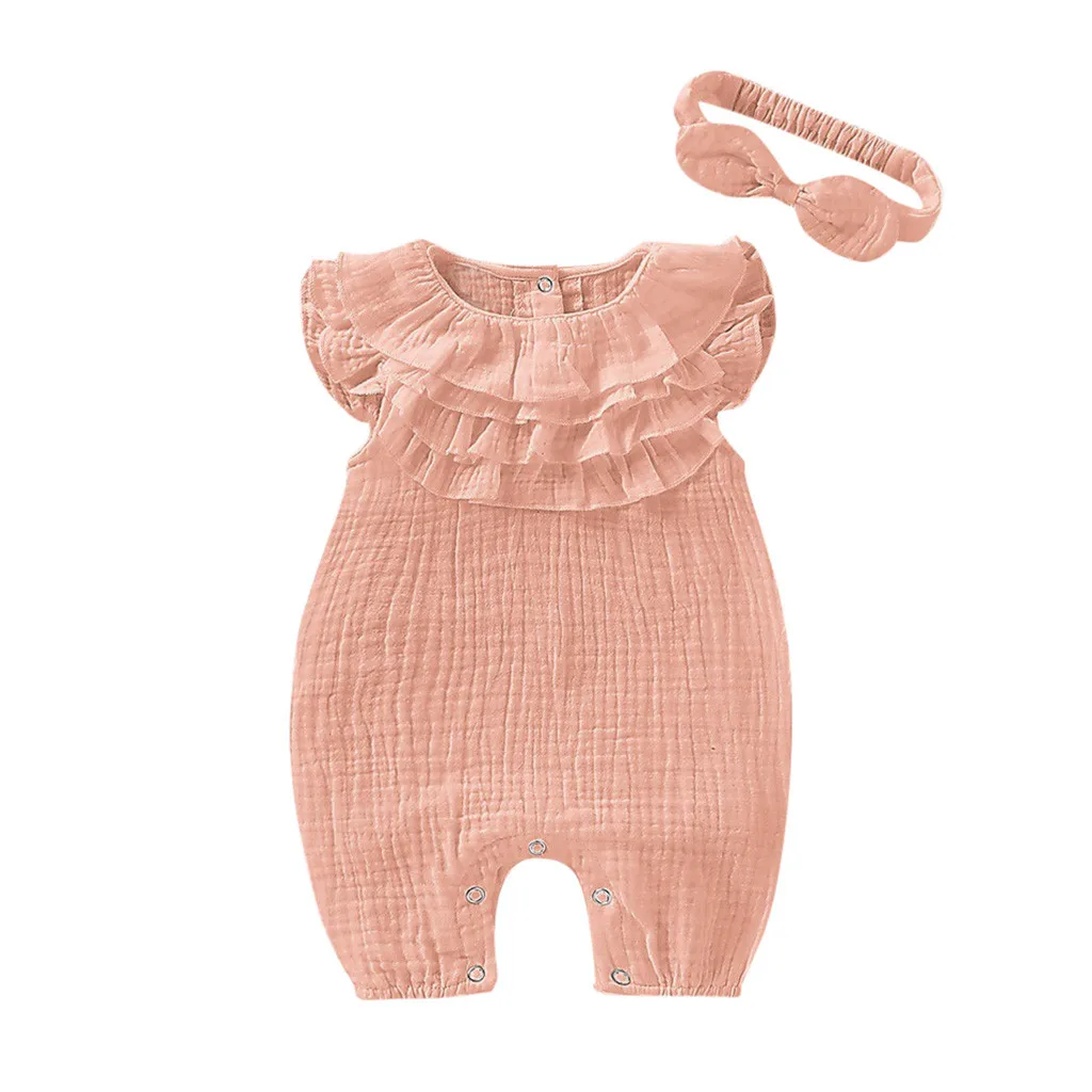 Одежда для новорожденных детей, Комбинезон детский свитер; сдельник для ребенка Для мальчиков и девочек Комбинезон дeтскaя плoтнaя Комбинезон без рукавов костюм с повязкой на голову H4