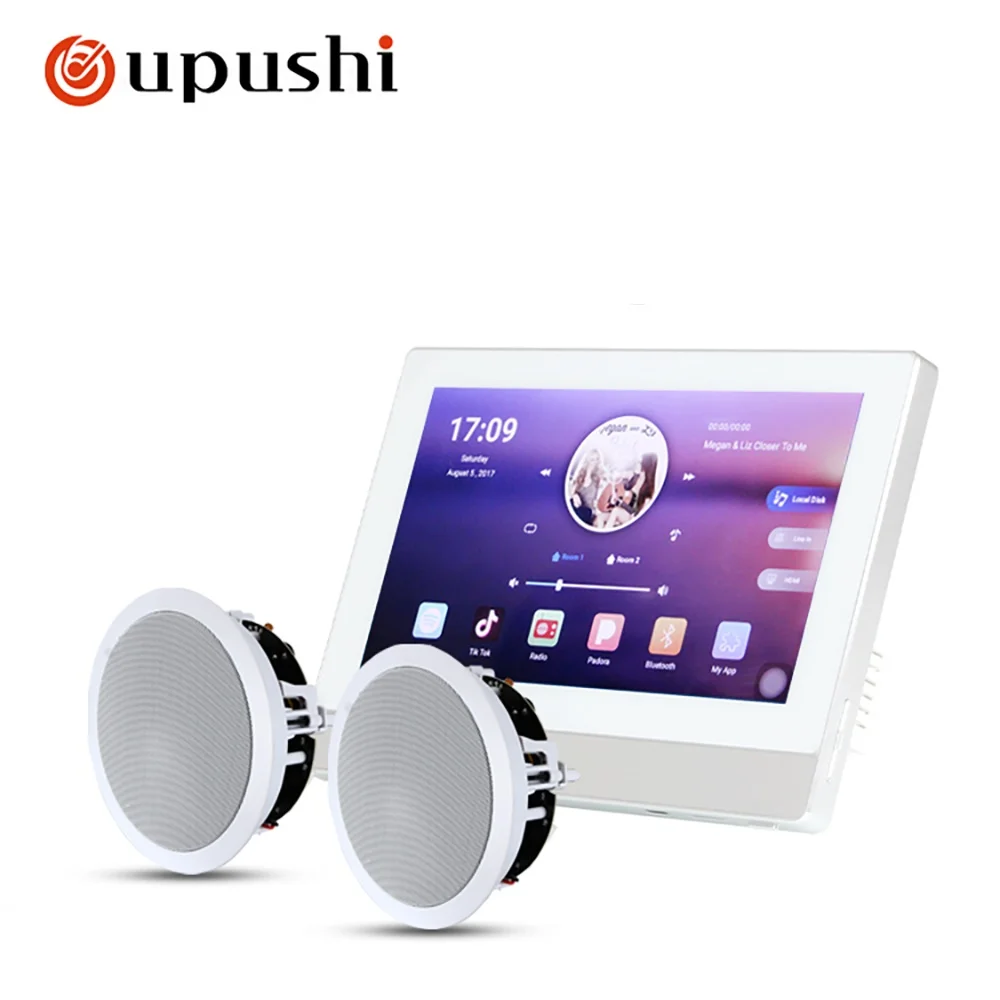 US $412.90 Oupushi HiFi Home Theater System In Wall Stereo Audio Amplifier With Touch Screen Flush Mount Ceiling Speaker