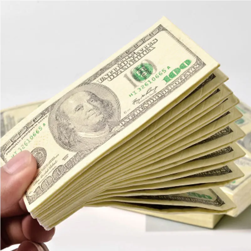 

100 Dollar Toilet Tissue Paper Napkin Printing Natural Comfort Funny Personality Party Popular Wipe
