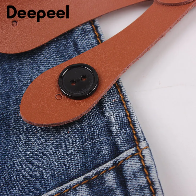 Deepeel, 1 шт., 2,0 см* 110 см, унисекс, кожа, полиэстер, эластичные подтяжки, Дизайнерские пуговицы, декоративные подтяжки с джинсовой курткой YK701