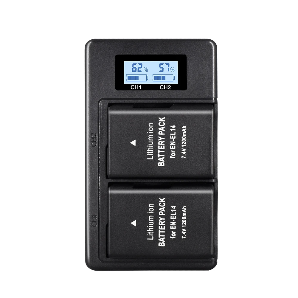 EN-EL14 зарядное устройство для батареи цифровой аккумулятор ЖК-USB Быстрая зарядка
