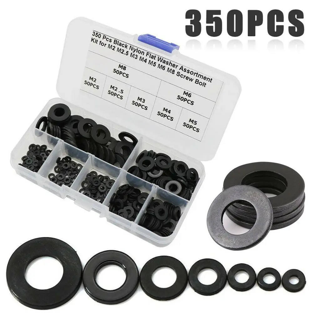 7 Sizes Gasket Insulation Ring Nylon Flat Washer Screw Bolt Assortment Kit M2 M25 M3 M4 M5 M6 M8 | Обустройство дома