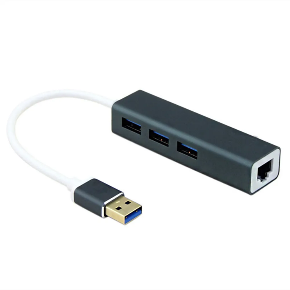 gray USB Ethernet USB 3,0 2,0 до RJ45 концентратор 10/100/1000M Ethernet-адаптер Сетевая карта USB локальной сети для Macbook Windows - Цвет: gray