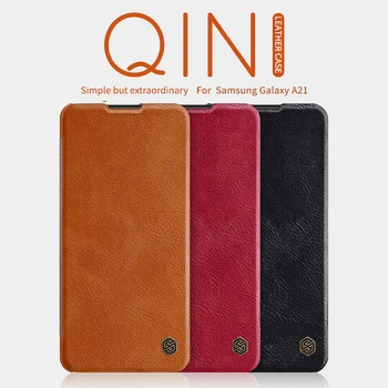 

NILLKIN QIN Series Flip Cover For Samsung Galaxy A21 Leather Back Cover Card Pocket Phone Cover Capa Coque ForSamsung Galaxy A21