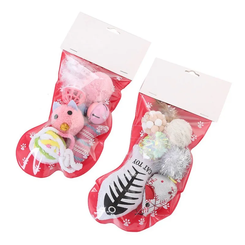 1Pcs New Christmas Cat Pet Sock Packing Toys Festive Puppy Variety Pack Toy Combination Set | Дом и сад