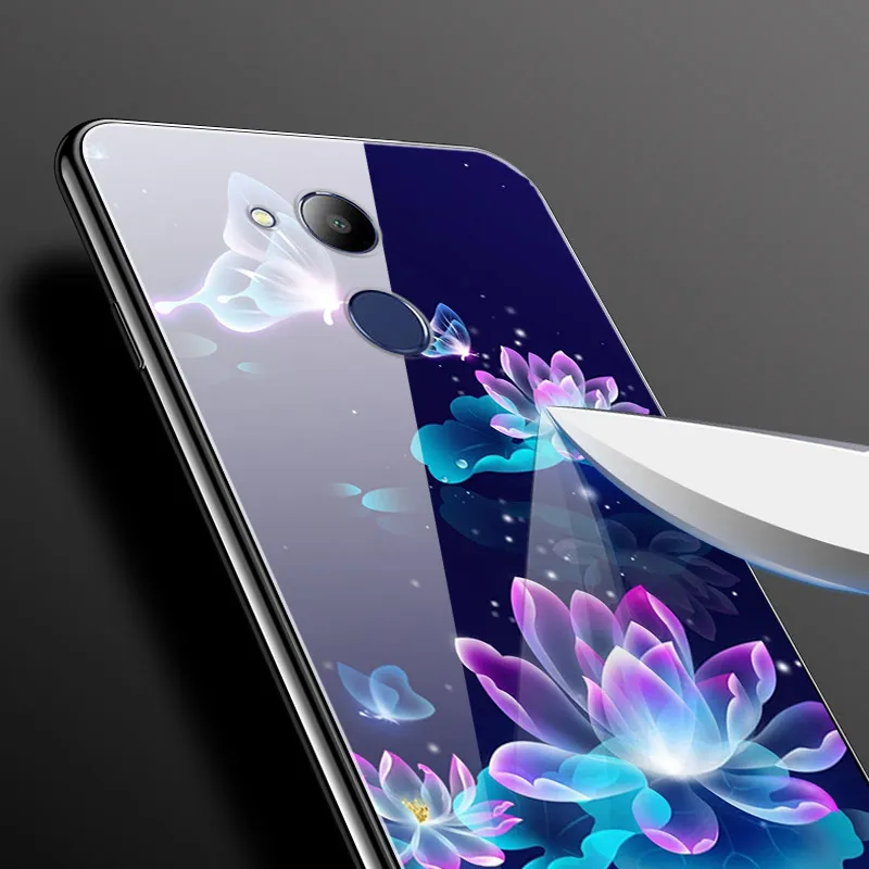 Закаленного стекла Чехол для Huawei Honor 6C Pro чехол 5," Жесткий ПК цветной чехол для Huawei Honor 6C Pro Чехол-бампер для телефона JMM-L22