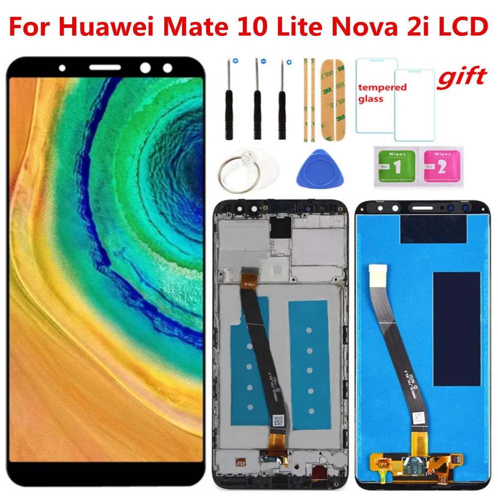 Новый ЖК дисплей с рамкой для Huawei Mate 10 Lite ЖК-дисплей сенсорным экраном дигитайзер
