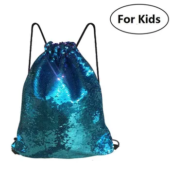 

Kids Glitter Backpack Reversible Sequins Mermaid Drawstring Bag Outdoor Sports Shoulder Bag Casual Party School Bag Rucksacks