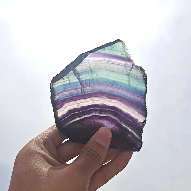 Pietra di cristallo di quarzo fluorite naturale colorata punto di guarigioIE 