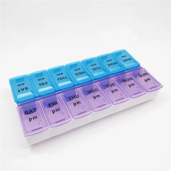 

1 pcs 14/7 Grids 7 Days Weekly Pill Case Medicine Tablet Dispenser Organizer Pill Box Splitters Pill Storage Organizer Container