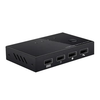 

4 In 4 Out Portable USB Sharing Switch Selector PC Sharing Switch Hub Adapter for Keyboard Mouse Printer USB Disk