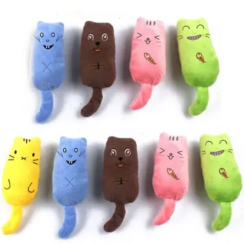 

9Pcs Cute Soft Cartoon Pillow Scratch Cat Chew Catnip Toy Teeth Grinding Clean Teeth Practical Interactive